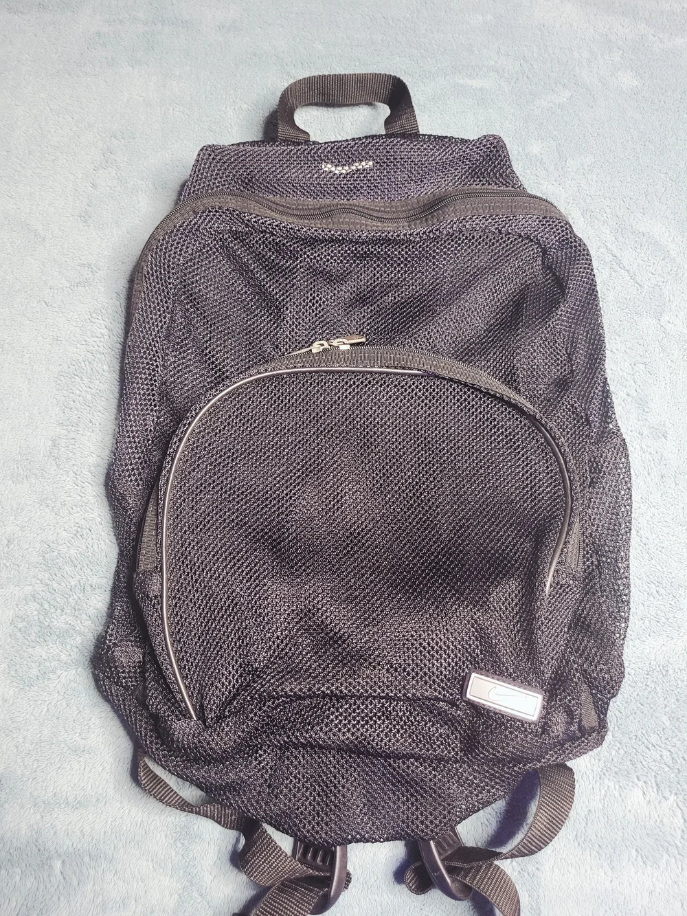 Vintage Y2K Nike Mesh Daypack Backpack Black BA0016-001 EXCELLENT